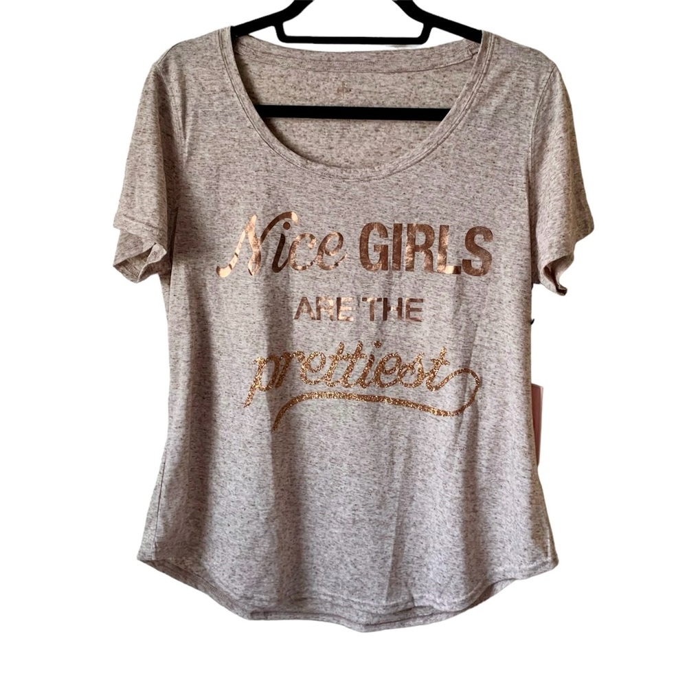 Juicy/Kohls - “Nice girls are the prettiest” short sleeves shirt Size L.